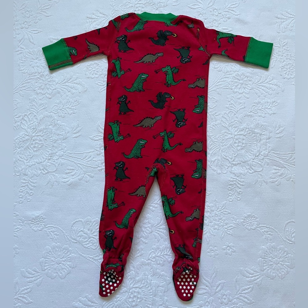NWT Hanna Andersson Dino Print Footed Organic Cotton Sleeper Baby Size 0-6 Month - Picture 2 of 9